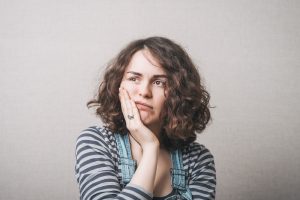 Woman toothache stock photo